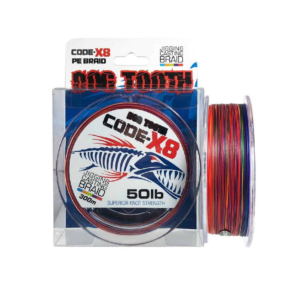 DOG TOOTH CODE X8 JIGGING CASTING BRAID - MULTI COLOUR – Tackle