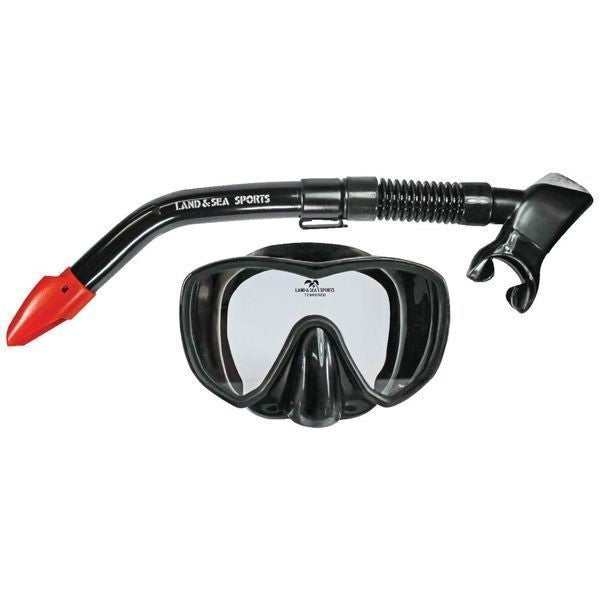 Land And Sea Black Marlin Silicone Mask And Snorkel Set