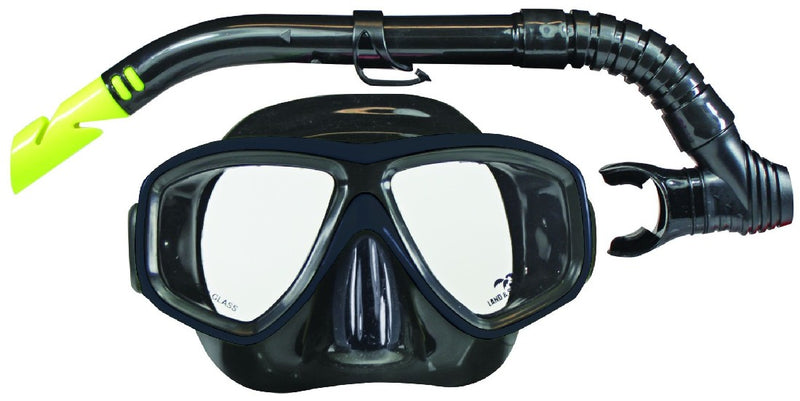Land And Sea Clearwater Black Mirror Silicone Mask And Snorkel Set